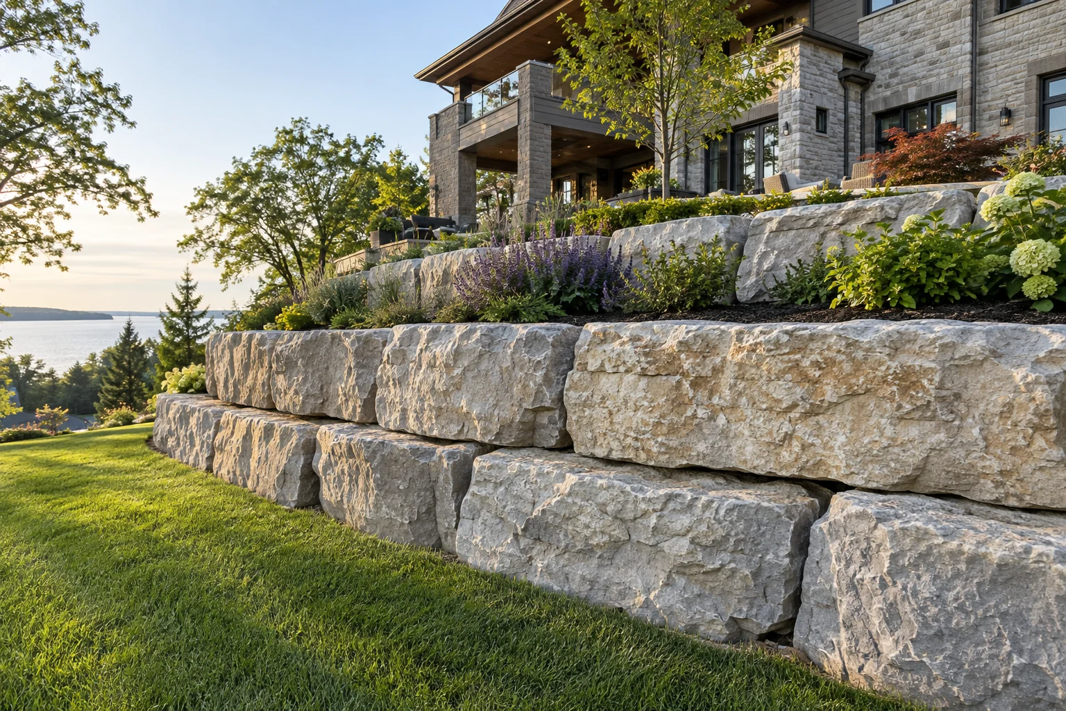 Armour Stone Retaining Walls — illustrative design