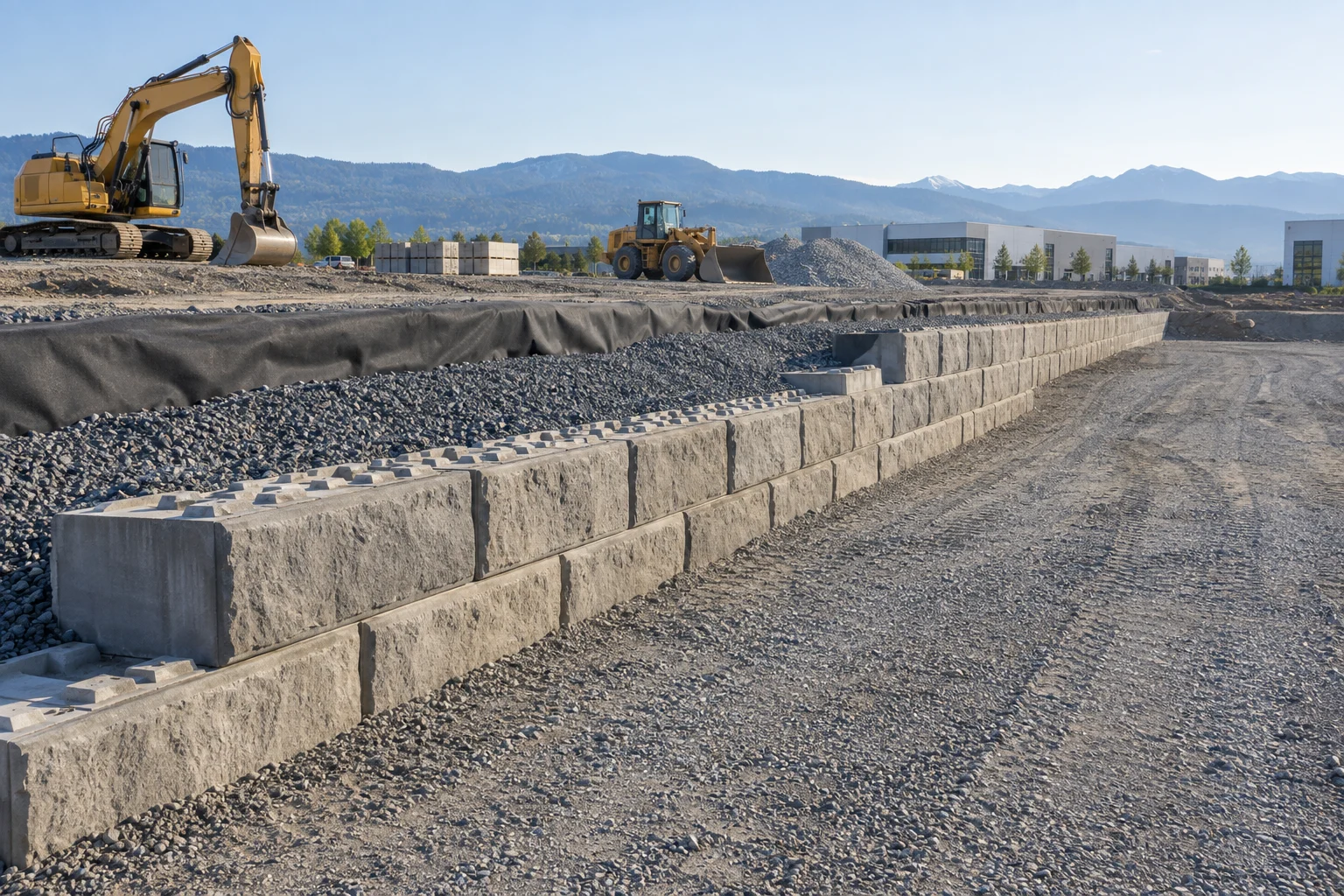 Commercial Retaining Walls installation concept — illustrative design