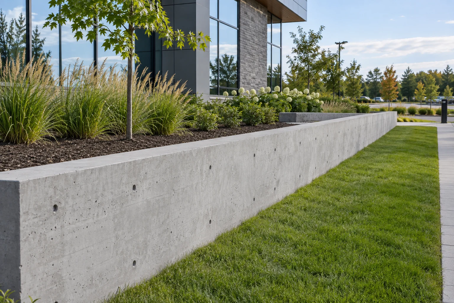 Poured Concrete Retaining Walls — illustrative design