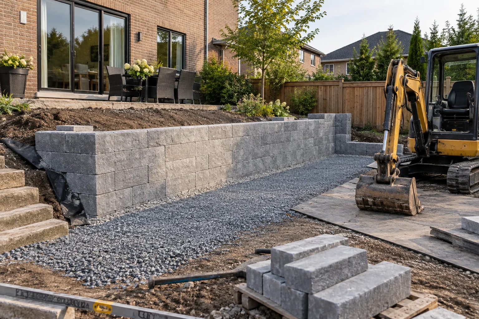 Residential Retaining Walls installation concept — illustrative design