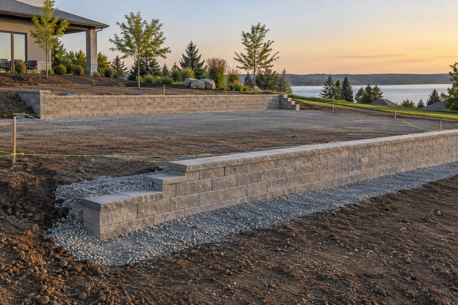 Terraced Retaining Walls installation concept — illustrative design
