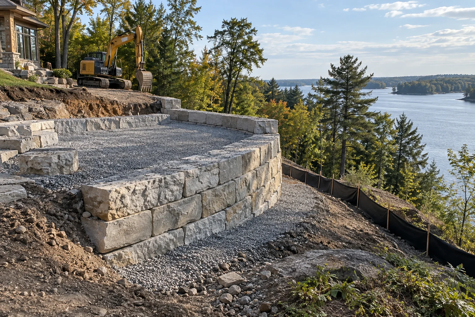 Waterfront Retaining Walls installation concept — illustrative design